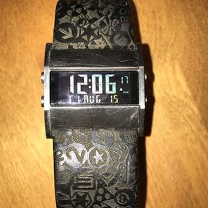 Nike square digital with embossed leather band